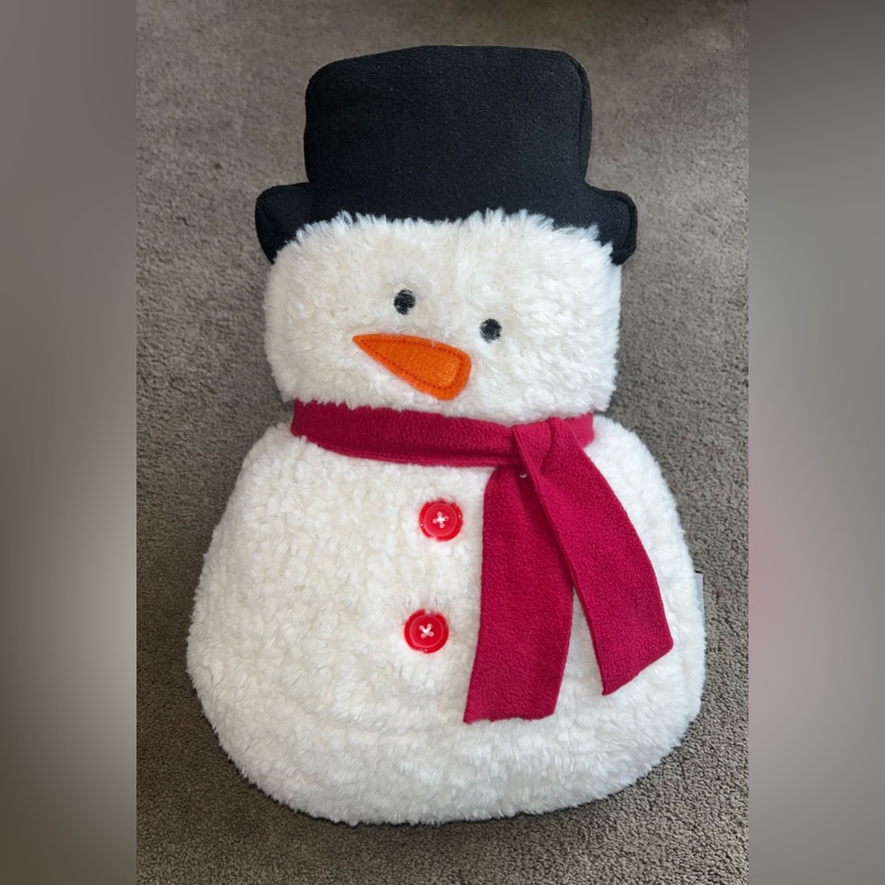 Cupcakes and Cashmere Holiday Snowman Plush Decor Pillow